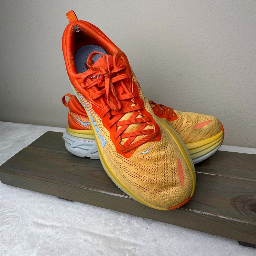 HOKA One One Bondi 8 Men’s 11D | Yellow Orange Running Shoes